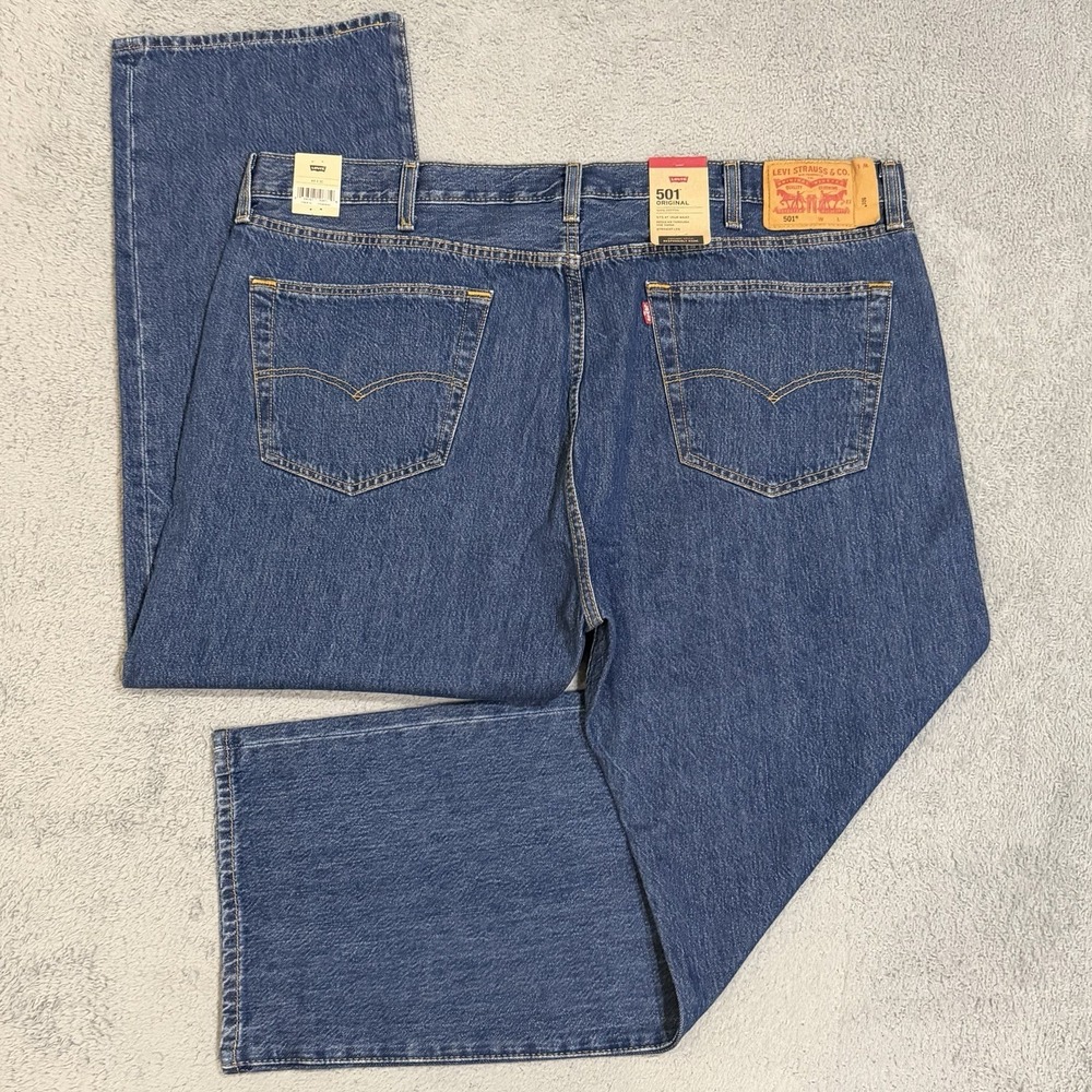 Levis 501 Original Men's 44x29 Straight Leg Button Fly Medium Wash Denim *READ